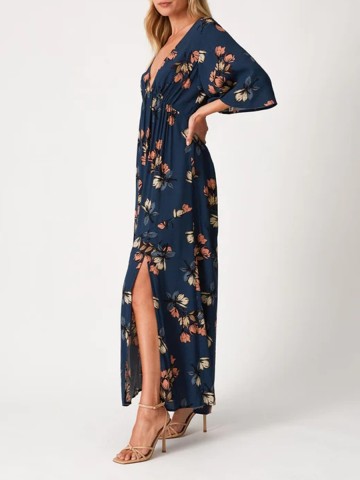 2023 Women's V-neck printed dress