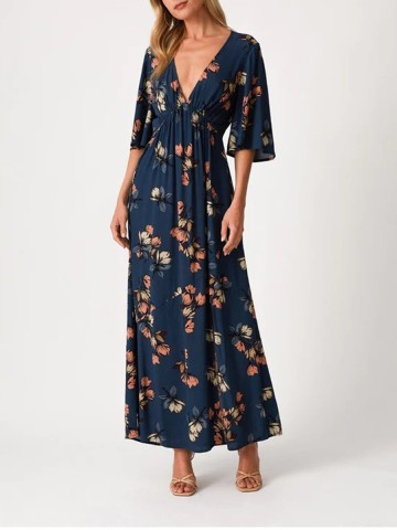 2023 Women's V-neck printed dress