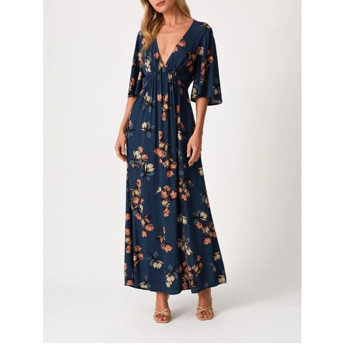 2023 Women's V-neck printed dress