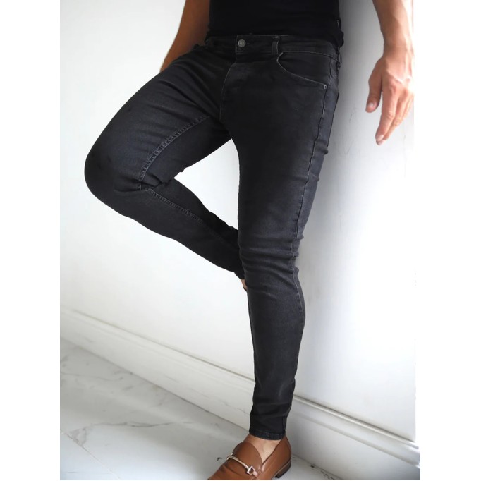 Black Stretch Twill Men's Pants