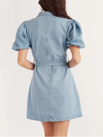 Blue casual zippered dress