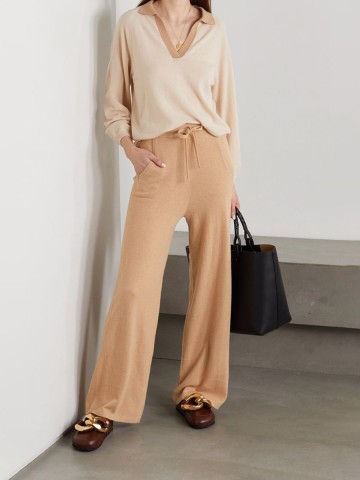 Casual color block V-neck two-piece suit