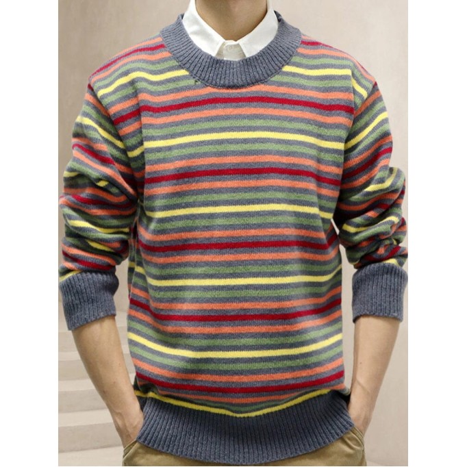 Casual Colorful Striped Sweater