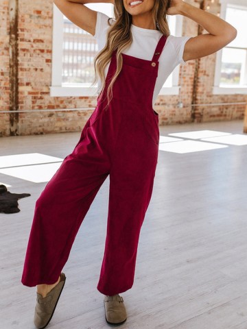 Corduroy Wide Leg Overall