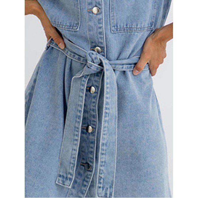 Denim Mini Dress - Light Wash