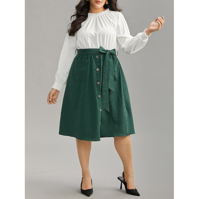 Elegant high-class waistline shirtdress