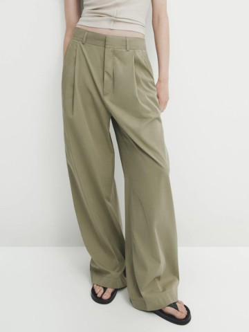 Green wide-leg pants