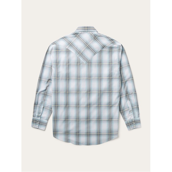 Grey Sky Ombre Plaid Western Shirt