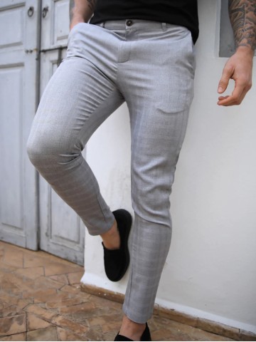 Grey Stretch Twill Men's Pants