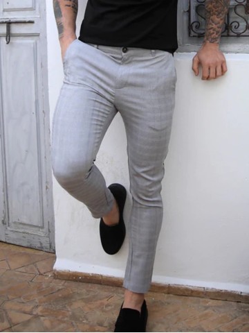 Grey Stretch Twill Men's Pants