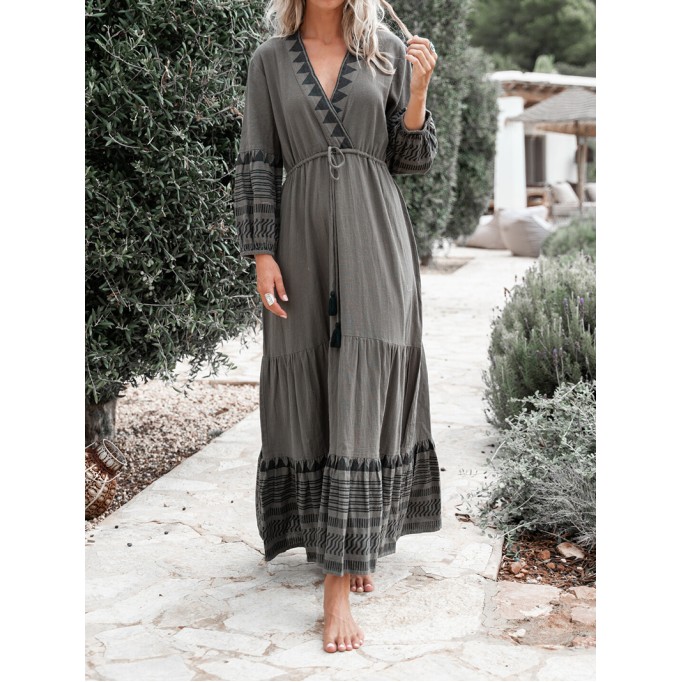 Holiday style long sleeved dress