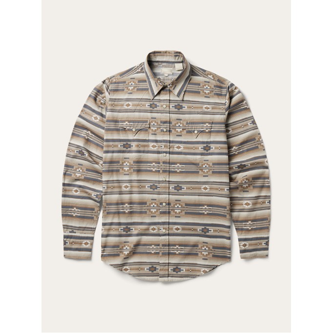 Men's Horizontal Aztec Print Western Shirt