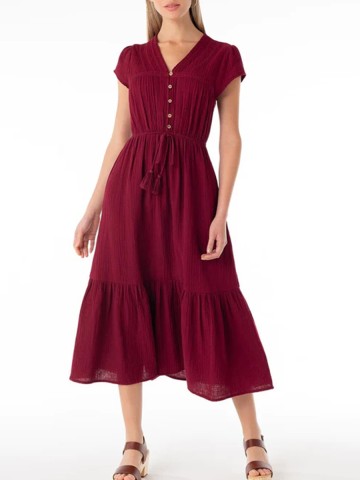 Leisure Commuter V-Neck Dress