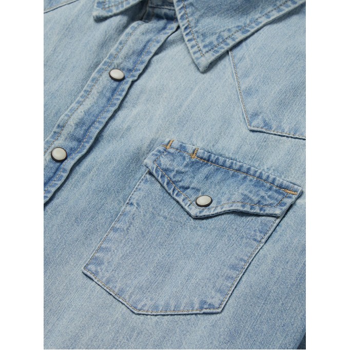 Long-Sleeved Denim Shirt