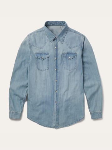 Long-Sleeved Denim Shirt