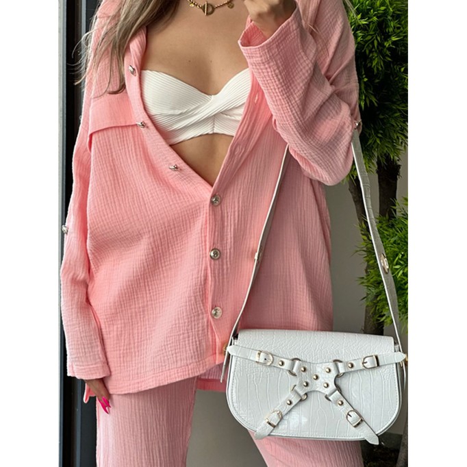 Loose fitting long sleeved shirt and pants set