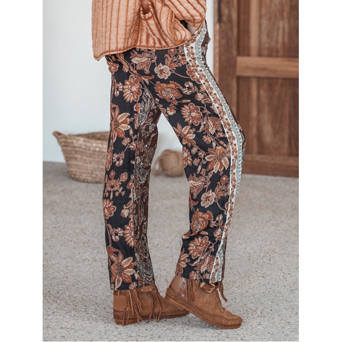 Loose Print Casual Breeze Trousers