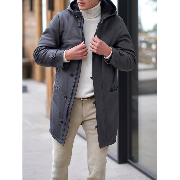 Men's Casual Oversized Coat Leather Jacket