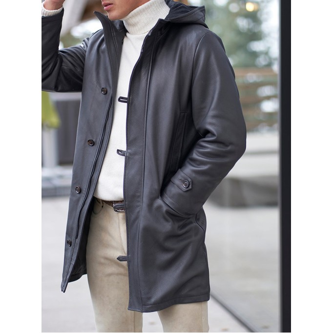 Men's Casual Oversized Coat Leather Jacket