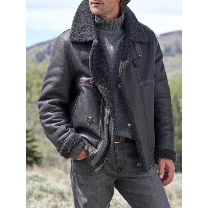 Men's Casual Oversized Coat Leather Jacket