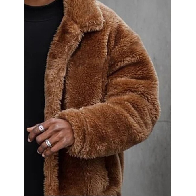 Men's Casual Oversized Plush Coat Jacket