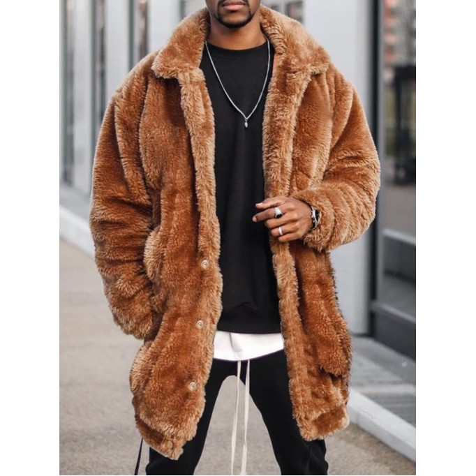 Men's Casual Oversized Plush Coat Jacket