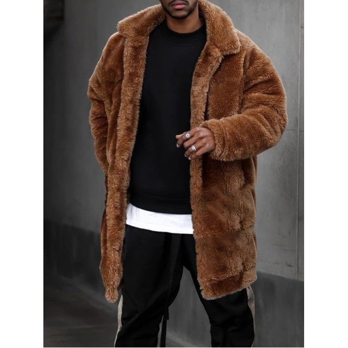 Men's Casual Oversized Plush Coat Jacket