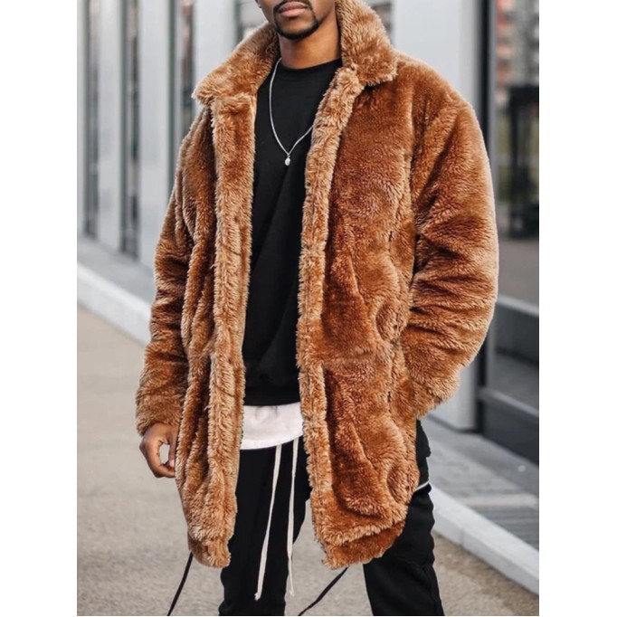 Men's Casual Oversized Plush Coat Jacket