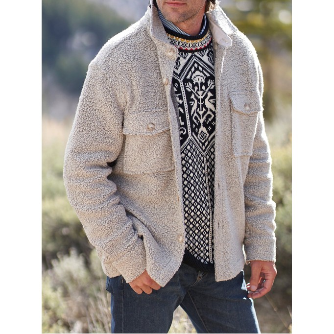 Men's Casual Oversized Plush Coat Jacket