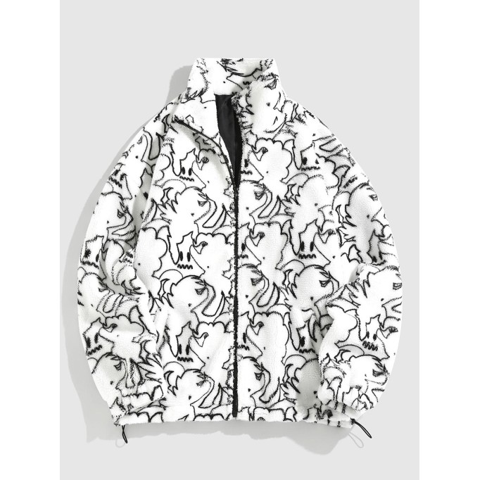 Men's Casual Oversized Print Coat Jacket