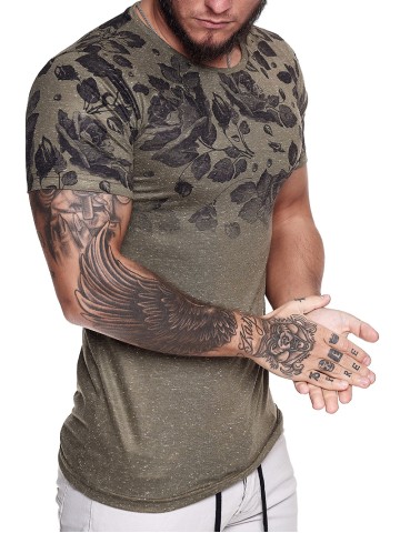 Men's casual pattern short sleeved T-shirt