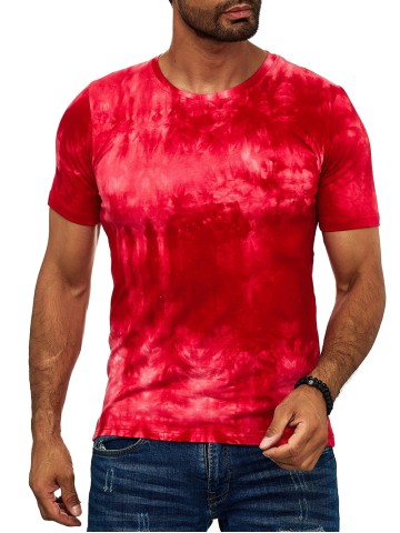 Men's casual tie-dyed short sleeved T-shirt