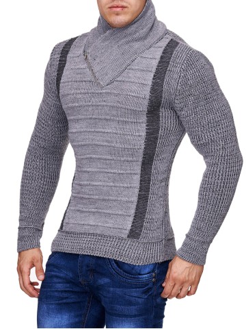 Men's Fashion 2-line Small High Neck Zipper Coat