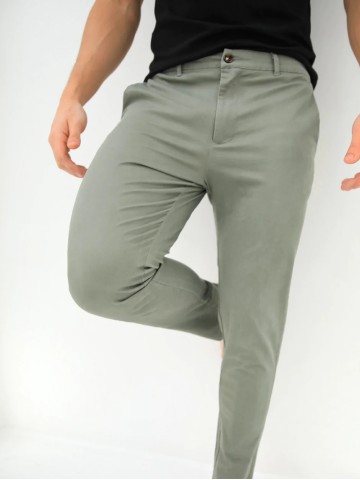 Men's Green Stretch Twill Pants