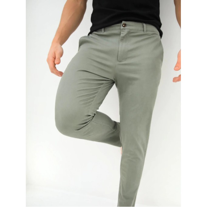 Men's Green Stretch Twill Pants