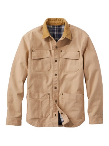 Men's lined canvas shirt jacket