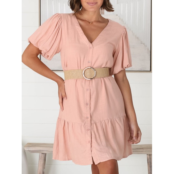 Pink V-neck dress