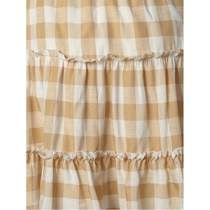 PLAID RUFFLE DECORATION SHIFT CASUAL CUTE SKIRTS