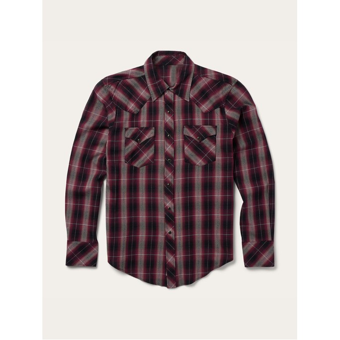 Red Marl Plaid Western Shirt