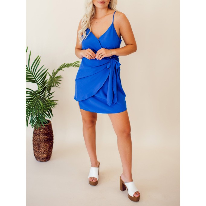 Strap Mini Wrap Dress