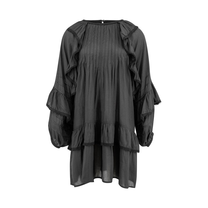 ruffled long sleeve dress