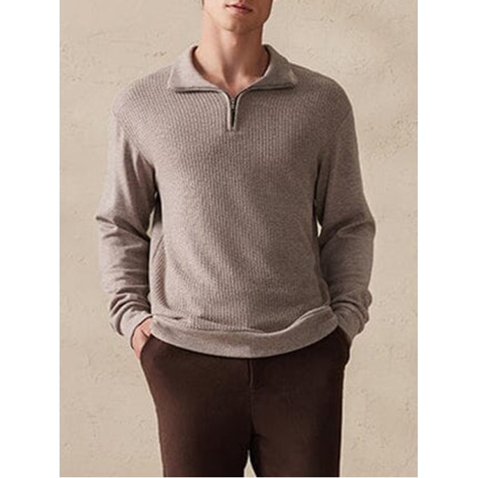 Stretchy Polo-Collor Sweater