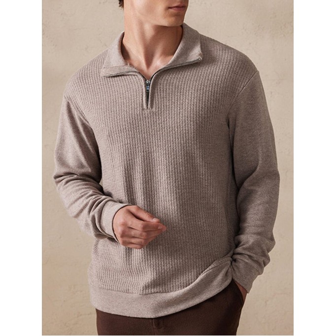 Stretchy Polo-Collor Sweater