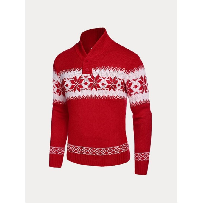 Stylish Jacquard Pullover Sweater