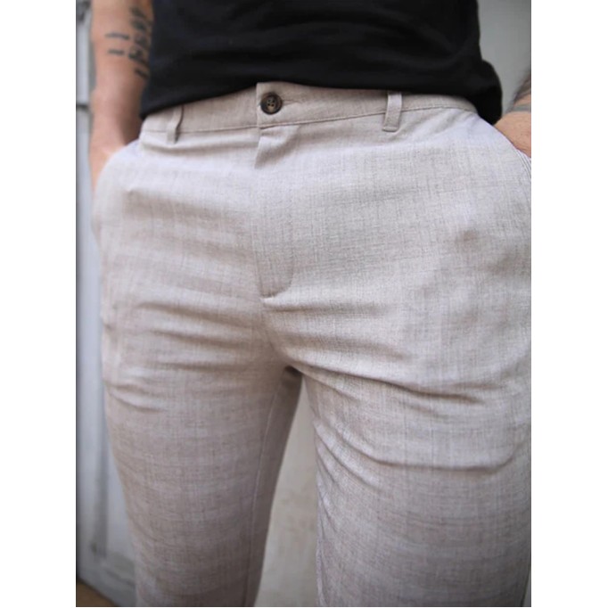 White Stretch Twill Men's Pants