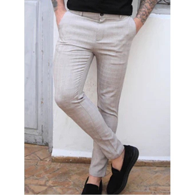 White Stretch Twill Men's Pants