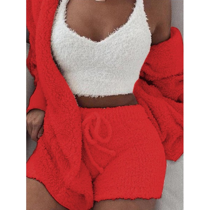 Winter Plush Loungewear Casual 3 Piece Set