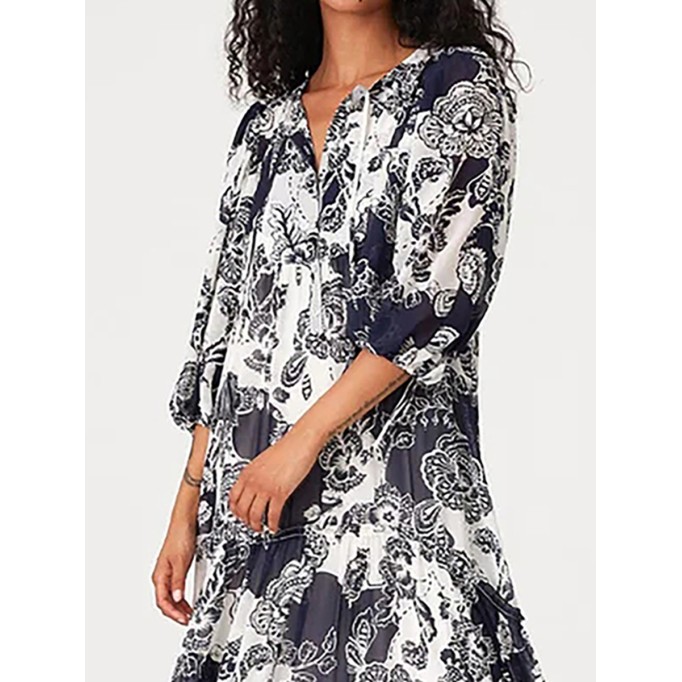 Women's black printed casual dress