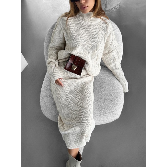 Women's casual solid color turtleneck two-piece set