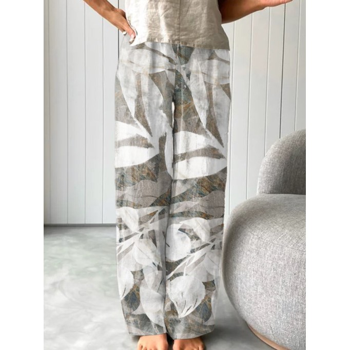 Women's cotton and linen halter top printed trouser suit